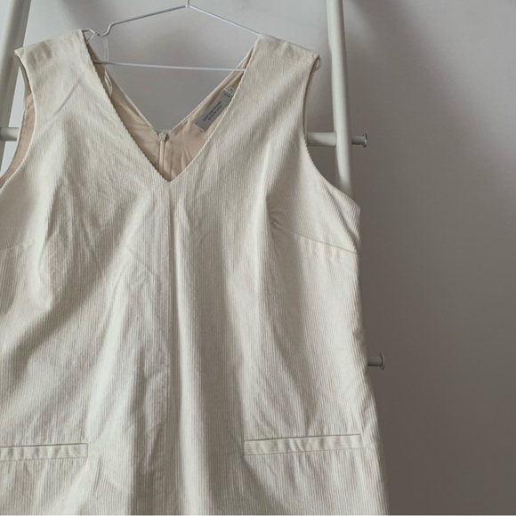 Simons | Off white corduroy pinafore | Lined and tailored | Midi mini | Zip back - Picture 10 of 10